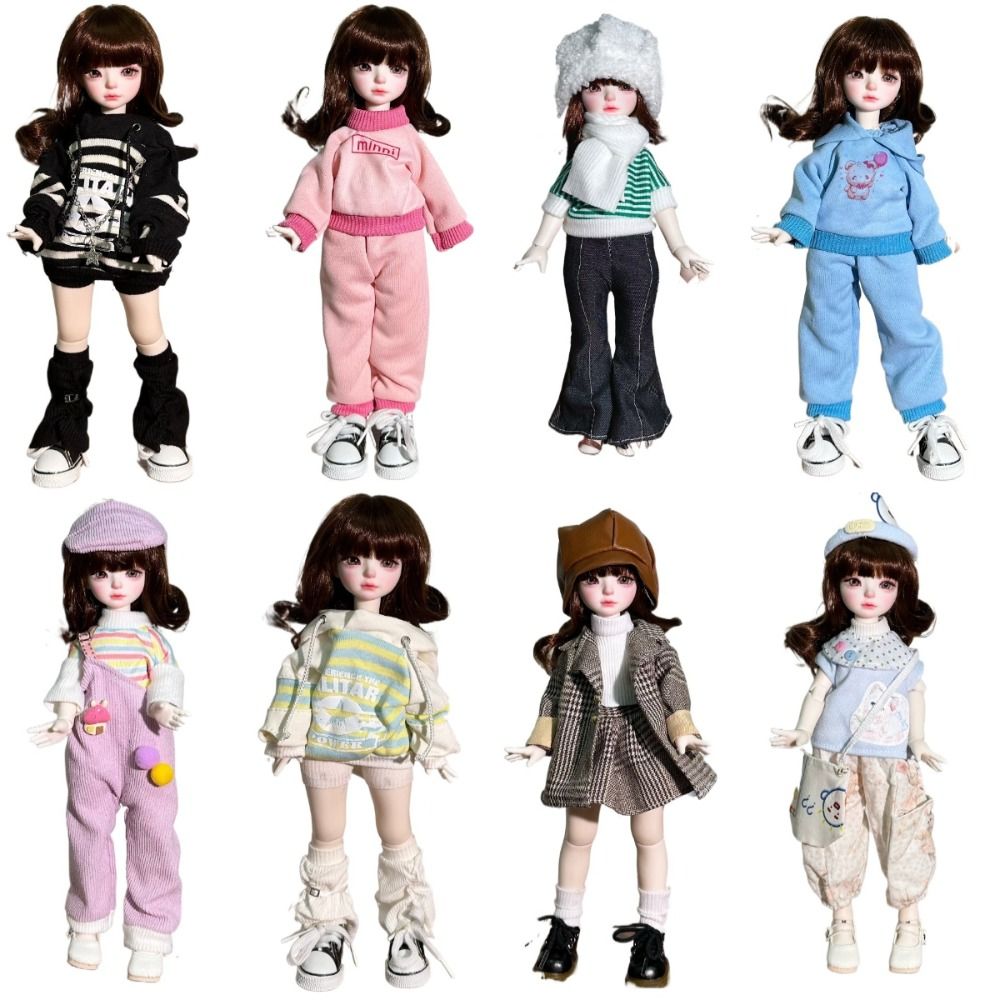 Bjd Doll 1 6 Full Set With Clothes - 1/6 BJD 人形ドレス人形ファッション 30 センチメートルフルセット人形キッズガールズ人形おもちゃギフト