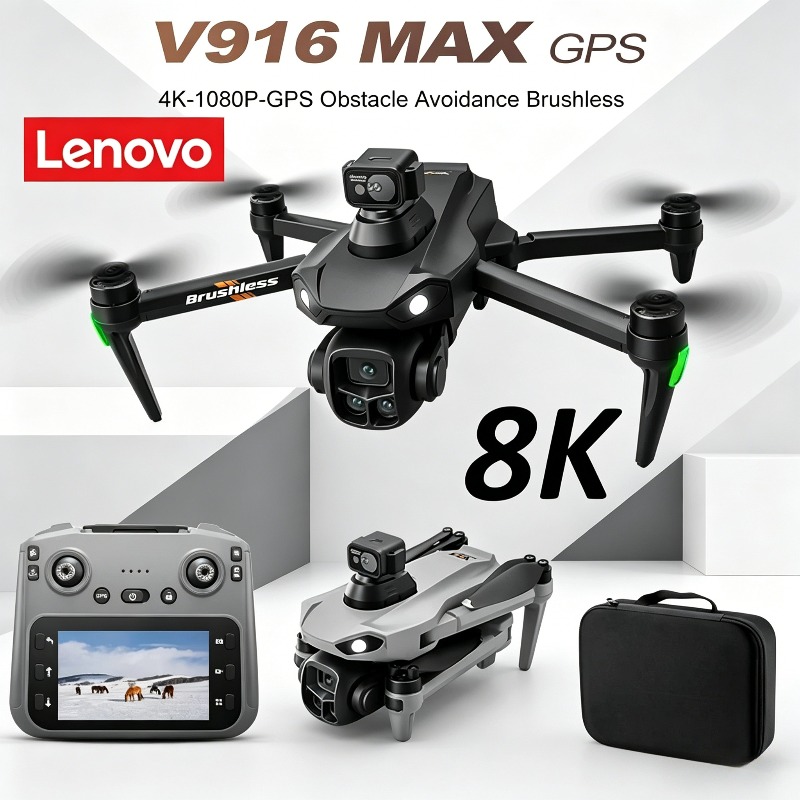 Fpv Brushless Rc Drone 4K - Lenovo V916MAX プロフェッショナル 8K ドローン HD