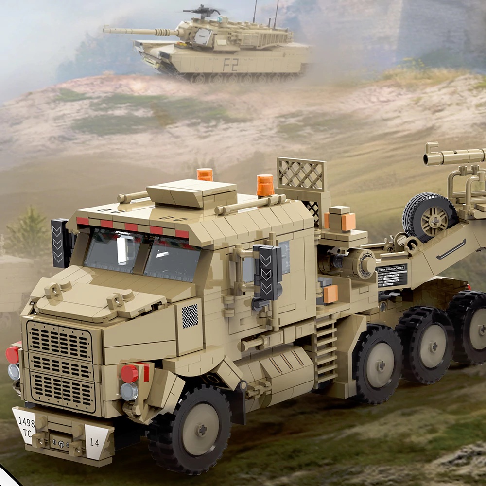 Lego Compatible Military Tank - 第二次世界大戦軍事用M1070装甲車両組み立てブロックセット、5体フィギュア付き、コレクタブルテクニック戦車モデルキット、大人向けDIYギフト、3580ピース