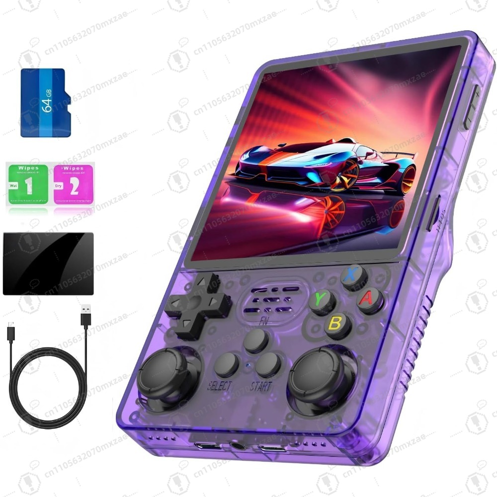Retro Handheld Game Console R36S - R36s携帯ゲーム機、15000+ゲームプリインストール、4.0インチレトロゲーム機、64GBストレージと26+エミュレーター搭載