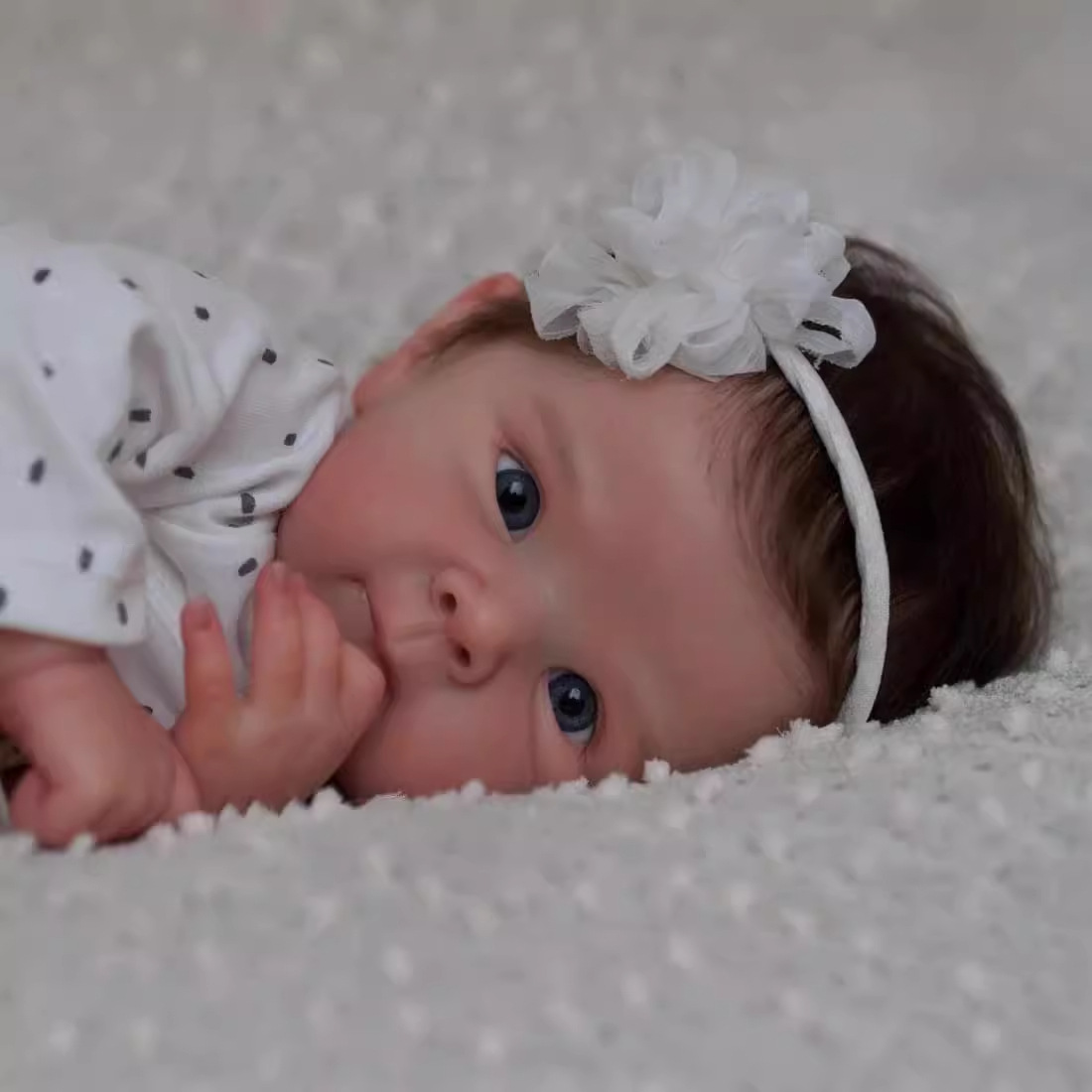 Reborn Baby Doll Silicone Realistic - 全身シリコーンリアルなベビードールビニール根付き髪目に見える静脈手作りリアルなリボーン人形誕生日クリスマスギフト