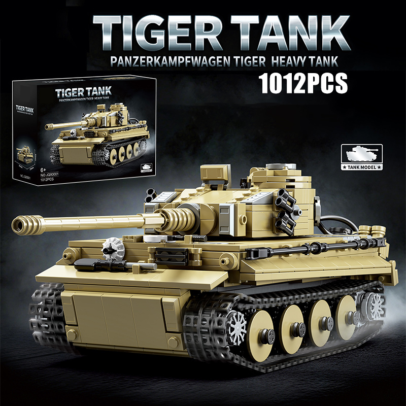 Lego Compatible Military Tank - 軍事用1000ピース ドイツ タイガー重戦車モデル 組み立てブロック テクニカル レオパルドII主力戦車
