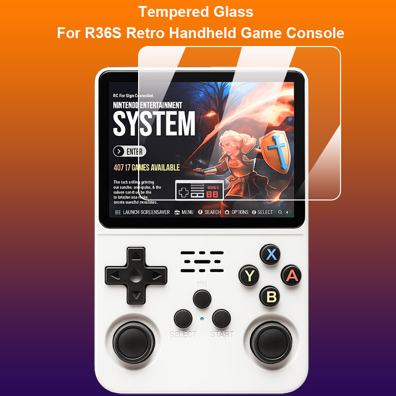 Retro Handheld Game Console R36S - R36S レトロハンドヘルドゲームコンソール強化ガラス 9H 2.5D プレミアムゲーム機スクリーンプロテクター保護フィルム