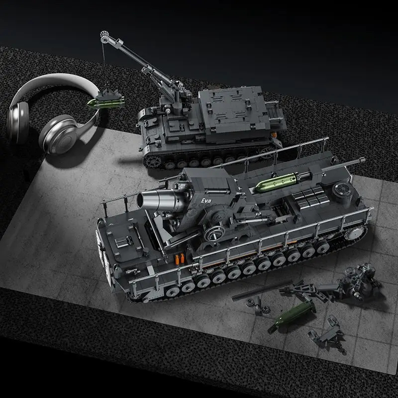 Lego Compatible Military Tank - 12GO 97026 4706ピース ミリタリー カール迫撃砲 組み立てブロック