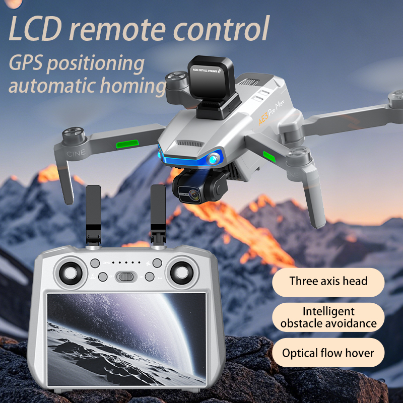Fpv Brushless Rc Drone 4K - プロフェッショナルドローン,quadcopter rcおもちゃ,ae3 pro max,rc sc,lcd,gps,8kデュアルカメラ,wifi 5g,fpv,3軸ジンバル,新品