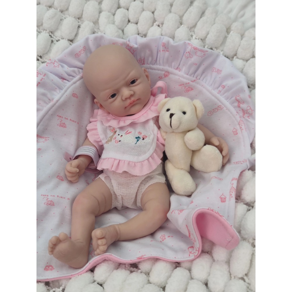 Reborn Baby Doll Silicone Realistic - 12インチの柔らかいシリコン製リボーンドール、リアルなミニチュア人形、ギフト用、リアルなシリコン製人形フィギュアおもちゃ