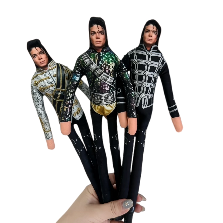 Dolls - マイケル・ジャクソンの曲げられるぬいぐるみ、鉄線フレーム入りポーズ可能な抽象的なラット・ジャーキー風フィギュア、ファン向け装飾・ギフト用おもちゃ