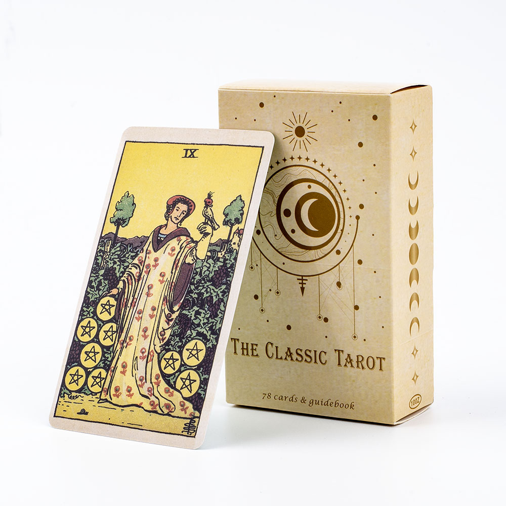 Tarot Cards Deck With Guidebook - 初心者のための古典的なタロットボードゲーム,ガイドブックと美しいイラストが付いたオラクルカード,10.4x6.1cm, 78個