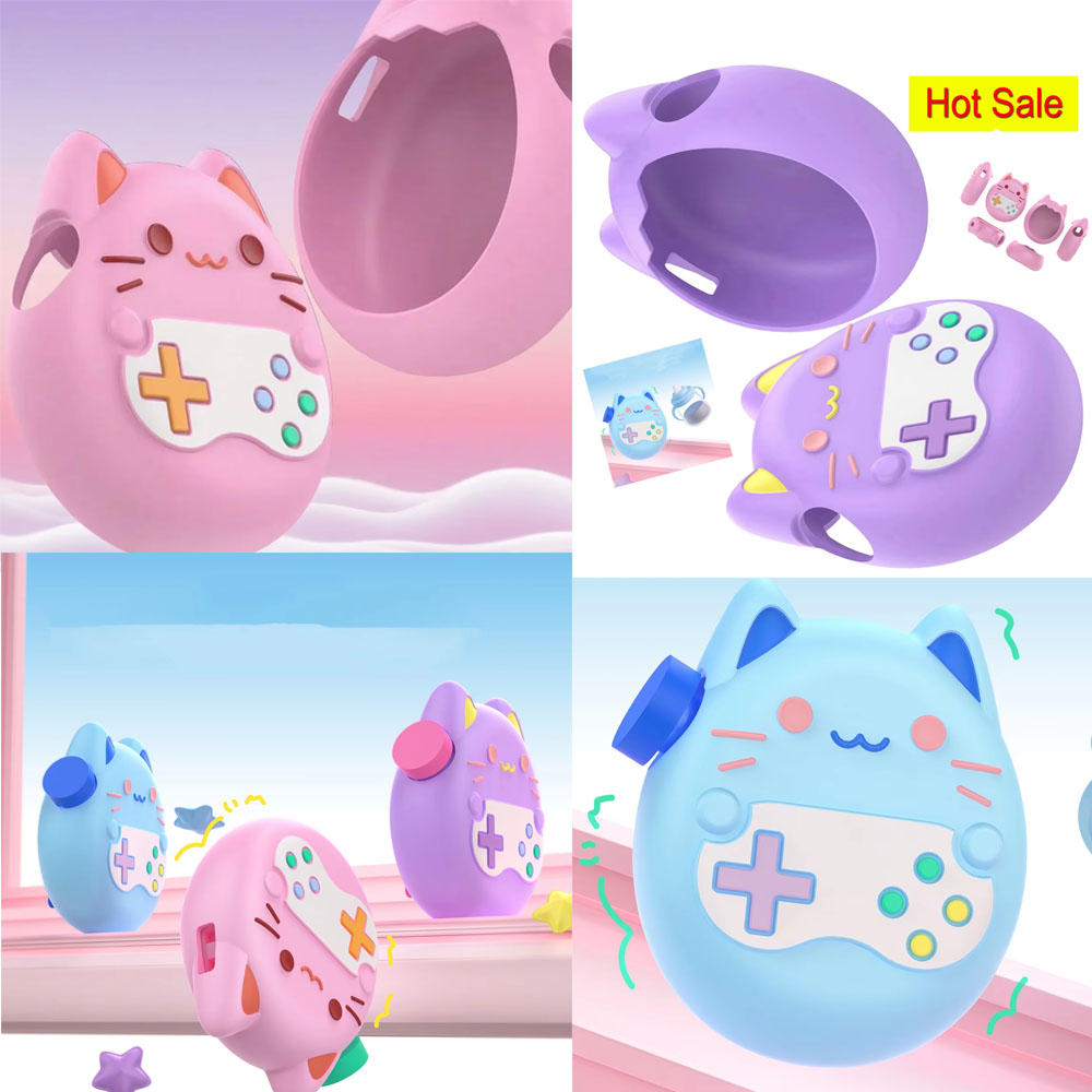 Tamagotchi Electronic Pet Virtual - たまごっちパラダイス用保護ケース シリコンスリーブ バーチャル電子ペットゲーム機カバー ブルー/パープル/ピンク