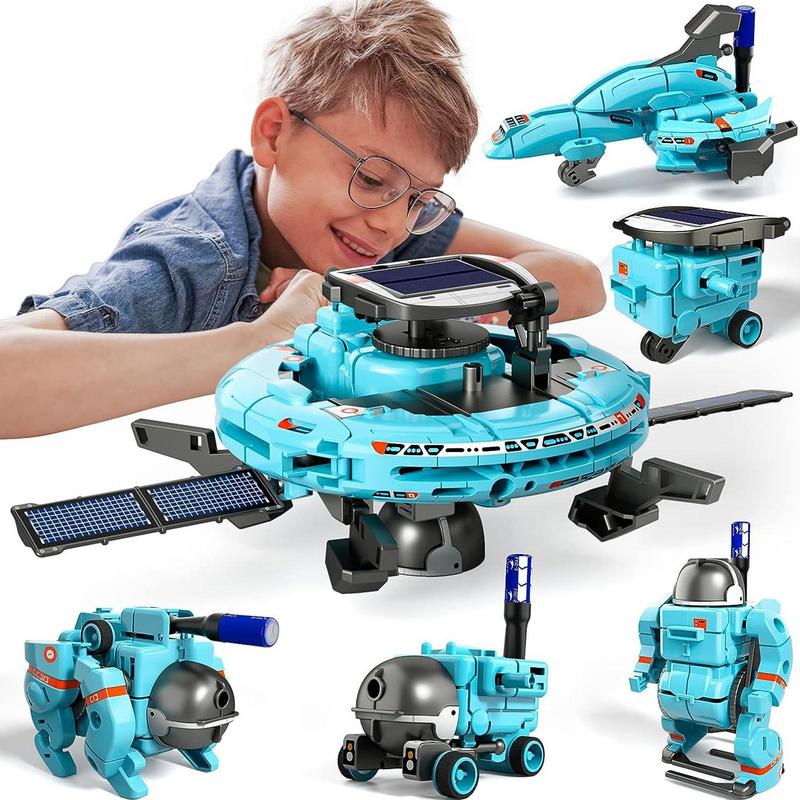 Stem Solar Robot Kit For Kids - 子供のためのソーラーロボットキット,教育玩具,ステムテクノロジー,学習ブロック,宇宙船,科学玩具,子供向けギフト,6 in 1