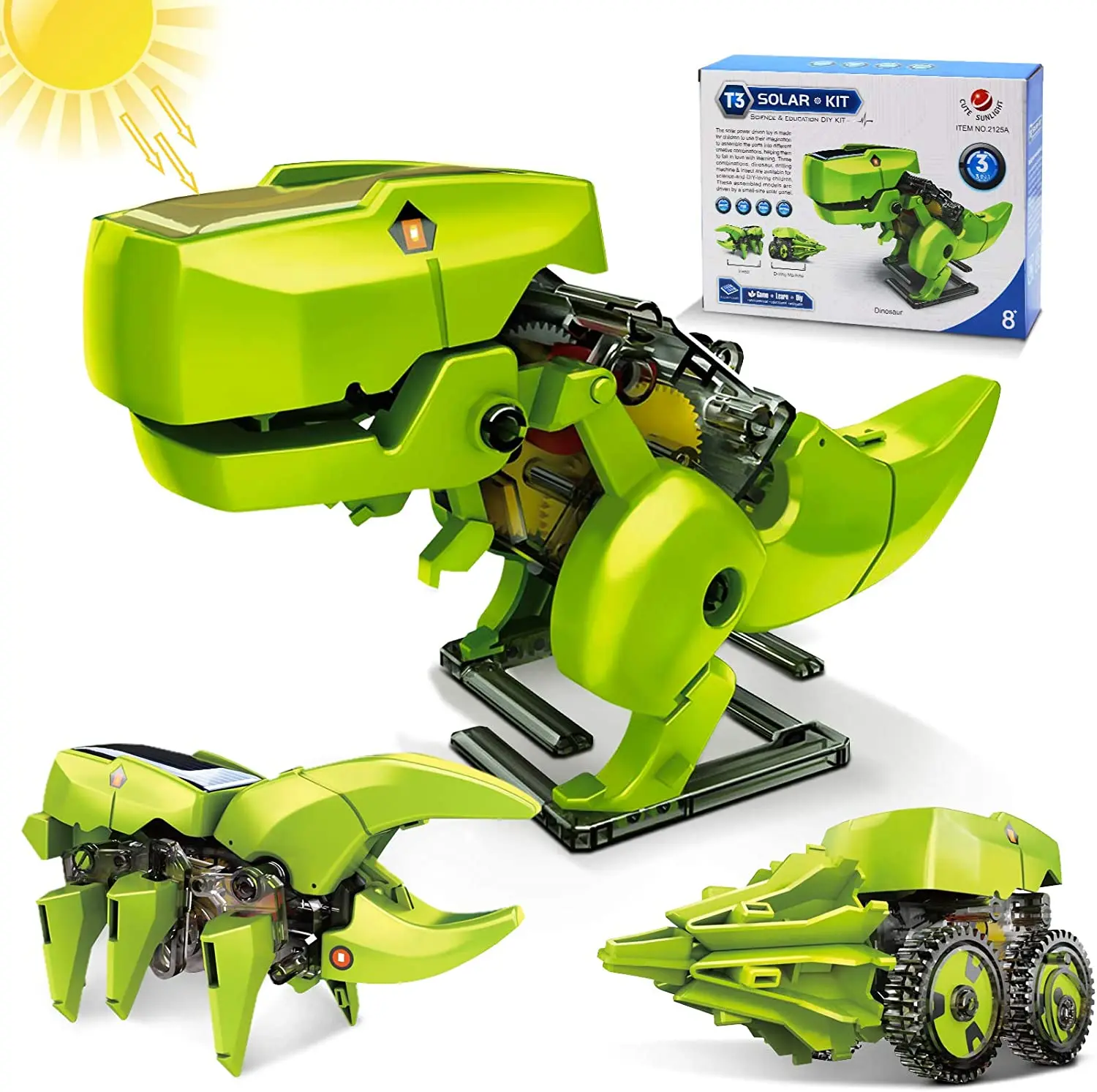 Stem Solar Robot Kit For Kids - ソーラーロボットキット知育玩具 STEM モデル変更技術ビルディングブロック宇宙船ロボット恐竜のおもちゃ子供のためのギフト