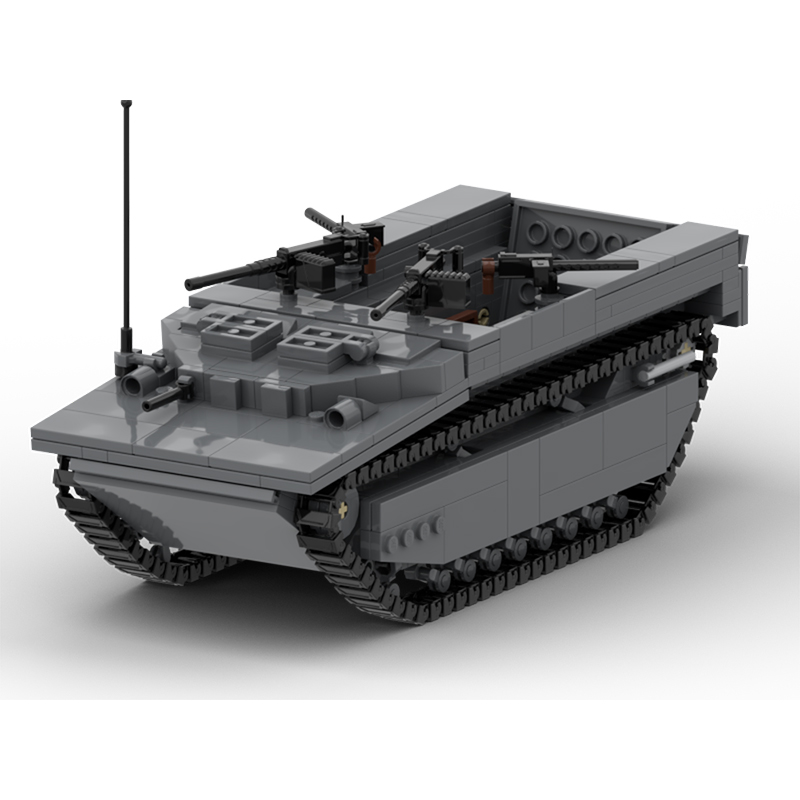 Lego Compatible Military Tank - LVT-4現代軍用戦車モデルMOC組み立てブロック戦争装備モジュラーテクノロジーギフトホリデーアセンブリ子供用おもちゃセット