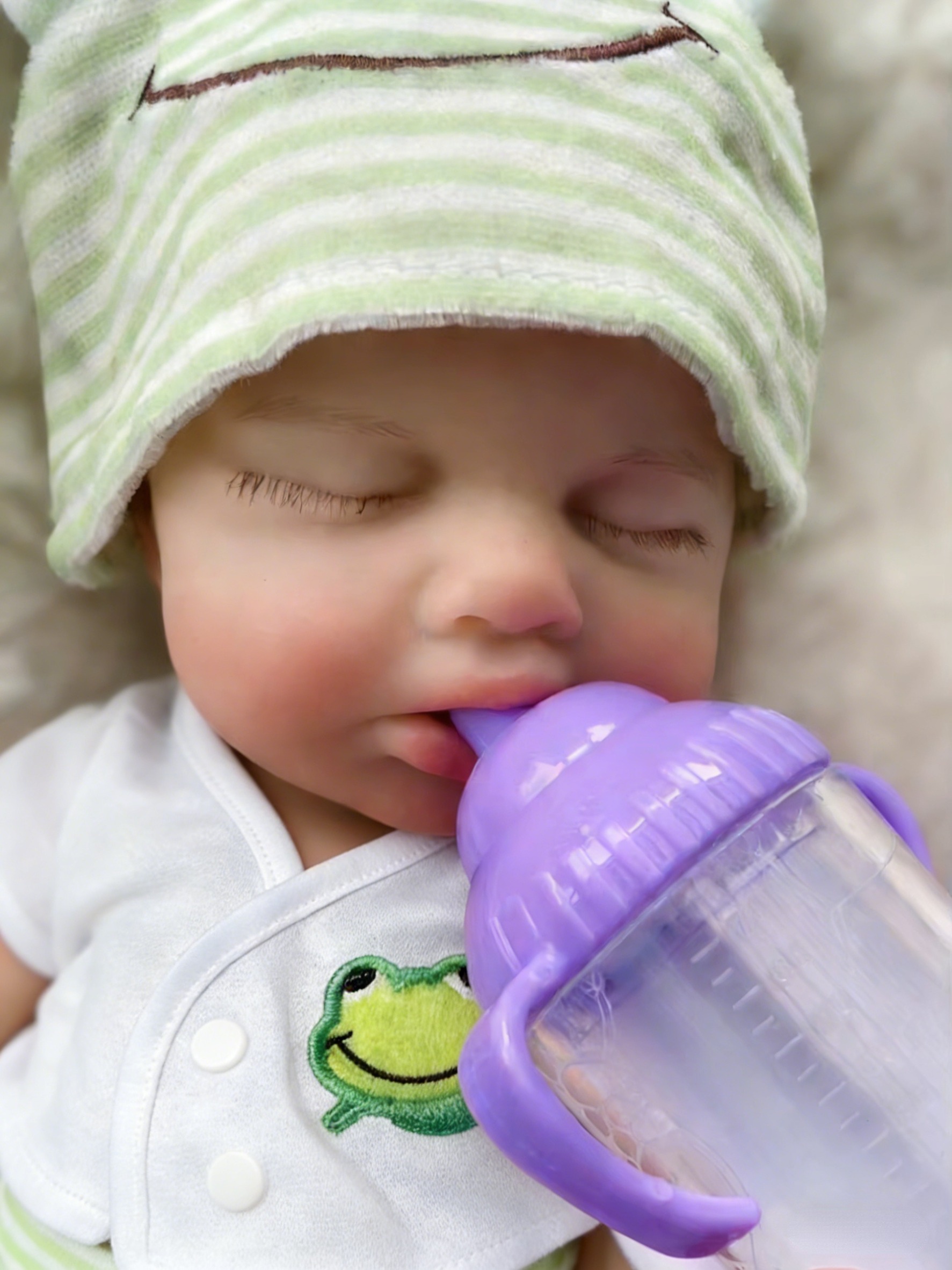 Reborn Baby Doll Silicone Realistic - OtardDolls Loulou 口を開けることができるリボーンドールベビーフルボディソフトシリコンベベ人形おもちゃ