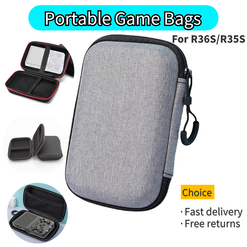 Retro Handheld Game Console R36S - R36sポータブルゲームケース,r35s,レトロ,ビデオゲーム,アンチドロップ,防水,輸送,ジッパー,eva