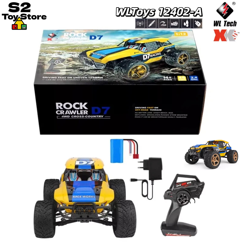Rc Drift Car 1 24 Scale 4Wd - Wltoys 12402-A D7 ロッククローラー 4WD オフロードトラック