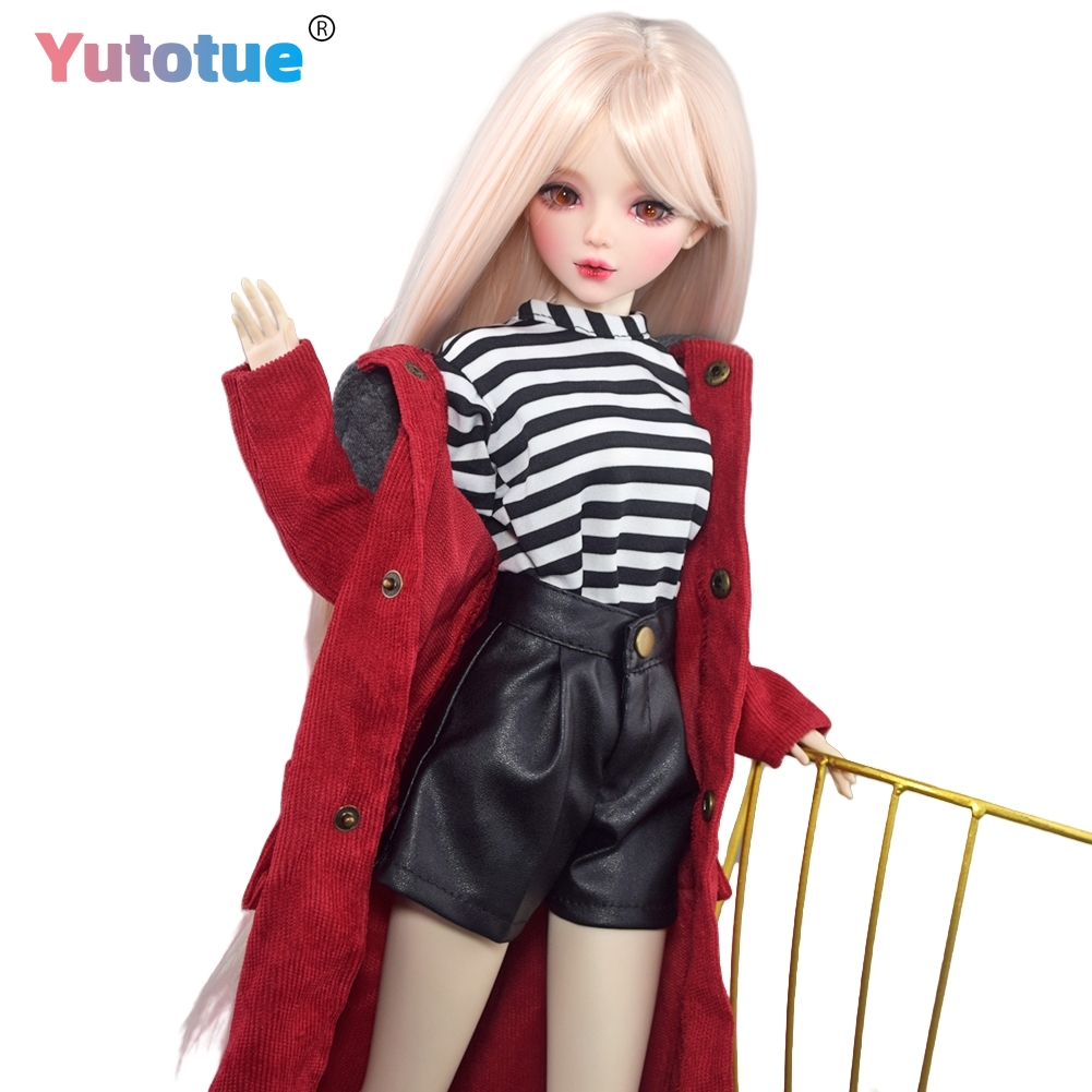 Bjd Doll 1 6 Full Set With Clothes - YUTOTUE 22 インチ高さ女性人形おもちゃ関節ボディファッション服靴ロングウィッグフルセットファッション人形 BJD 人形