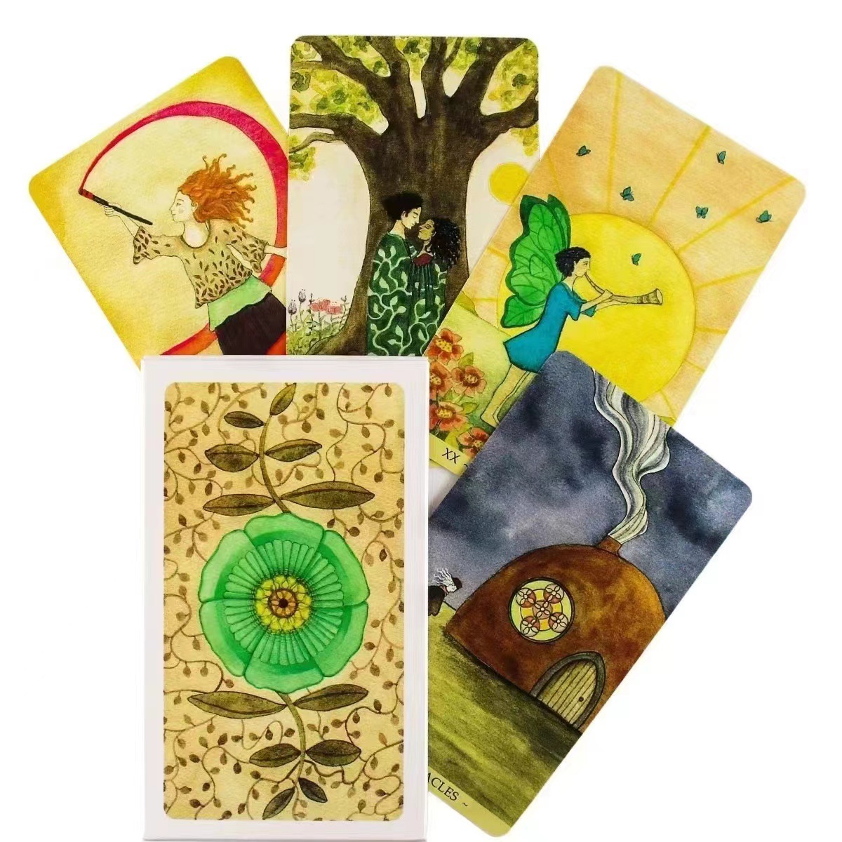 Tarot Cards Deck With Guidebook - オリジナルタロットカード 耐久性のあるマラ・ルンネ・タロットデッキ ガイドブック付き クラシックタロットカードデッキ