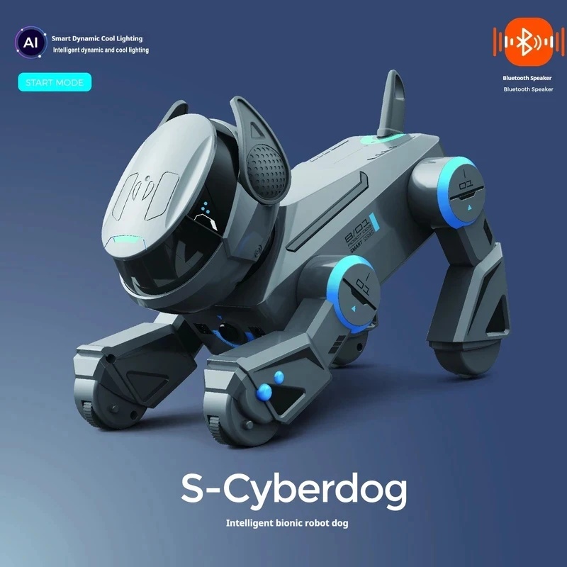 Remote Control Toys - AIスマートロボット犬 ジェスチャータッチリモコン ブルートゥーススピーカー 音楽再生 プログラム可能 クールな照明付きおもちゃ
