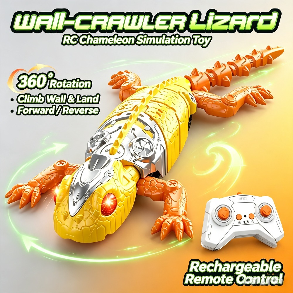 Remote Control Toys - 電動リモコン動物玩具 壁登りシミュレーショントカゲ バイオミメティックカメレオン 転倒防止設計 クリスマスギフト