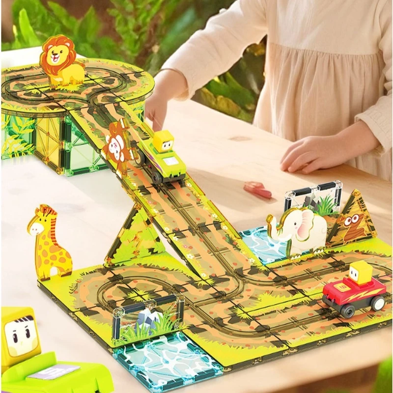 電動レールカー、都市交通、カラーウィンドウデザイン付き磁気ビ - Building Blocks のレビューと価格