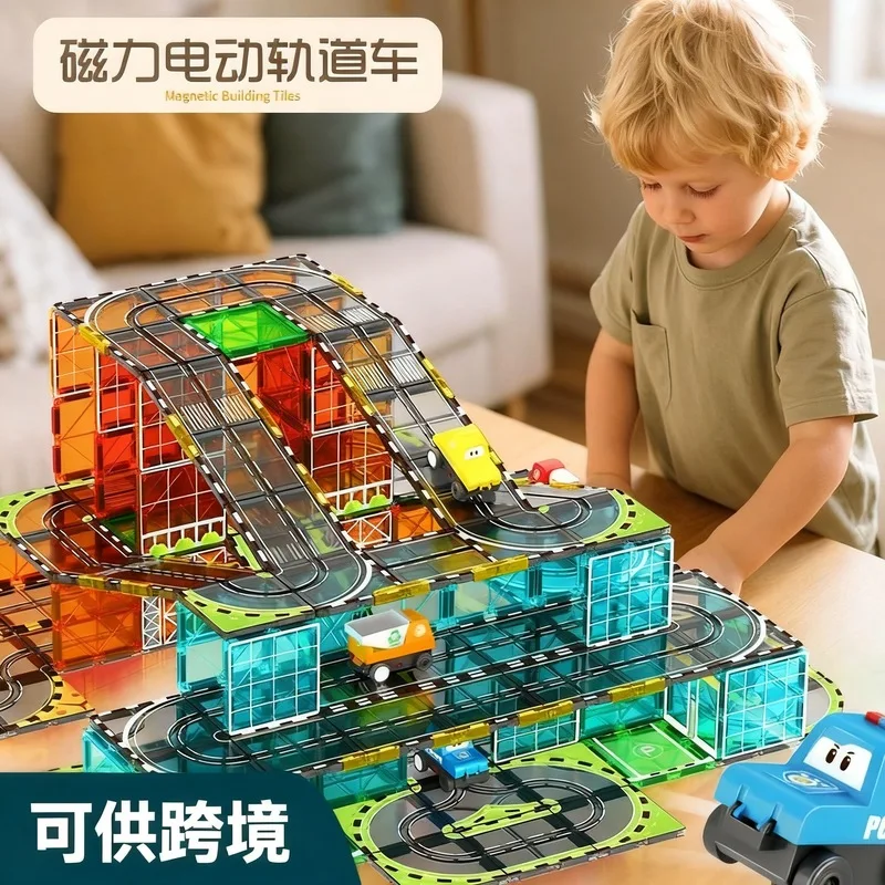 電動レールカー、都市交通、カラーウィンドウデザイン付き磁気ビ - Building Blocks のレビューと価格