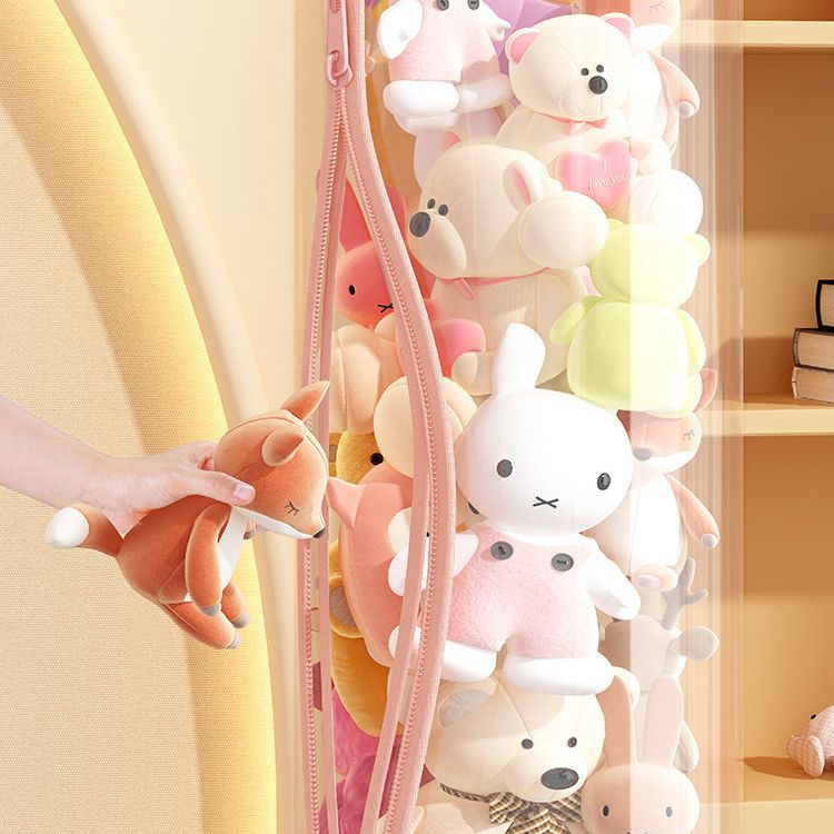 ジッパー付きぬいぐるみ収納バレル 省スペース透明人形収納シリ - Dolls のレビューと価格