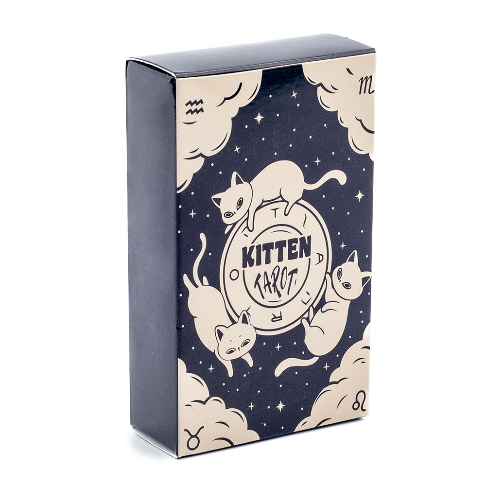 子猫タロットデッキ ​​78 個かわいい黒と白初心者バージョ - Tarot Cards Deck With Guidebook のレビューと価格