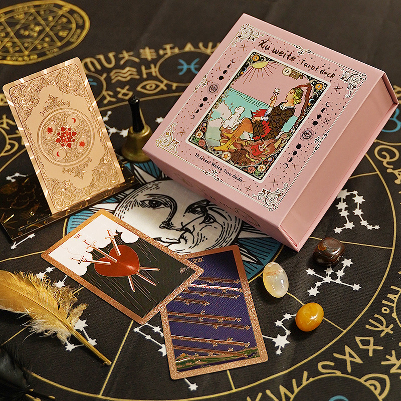 12*7cm クラシックタロットカード ピンクボックス入り  - Tarot Cards Deck With Guidebook のレビューと価格