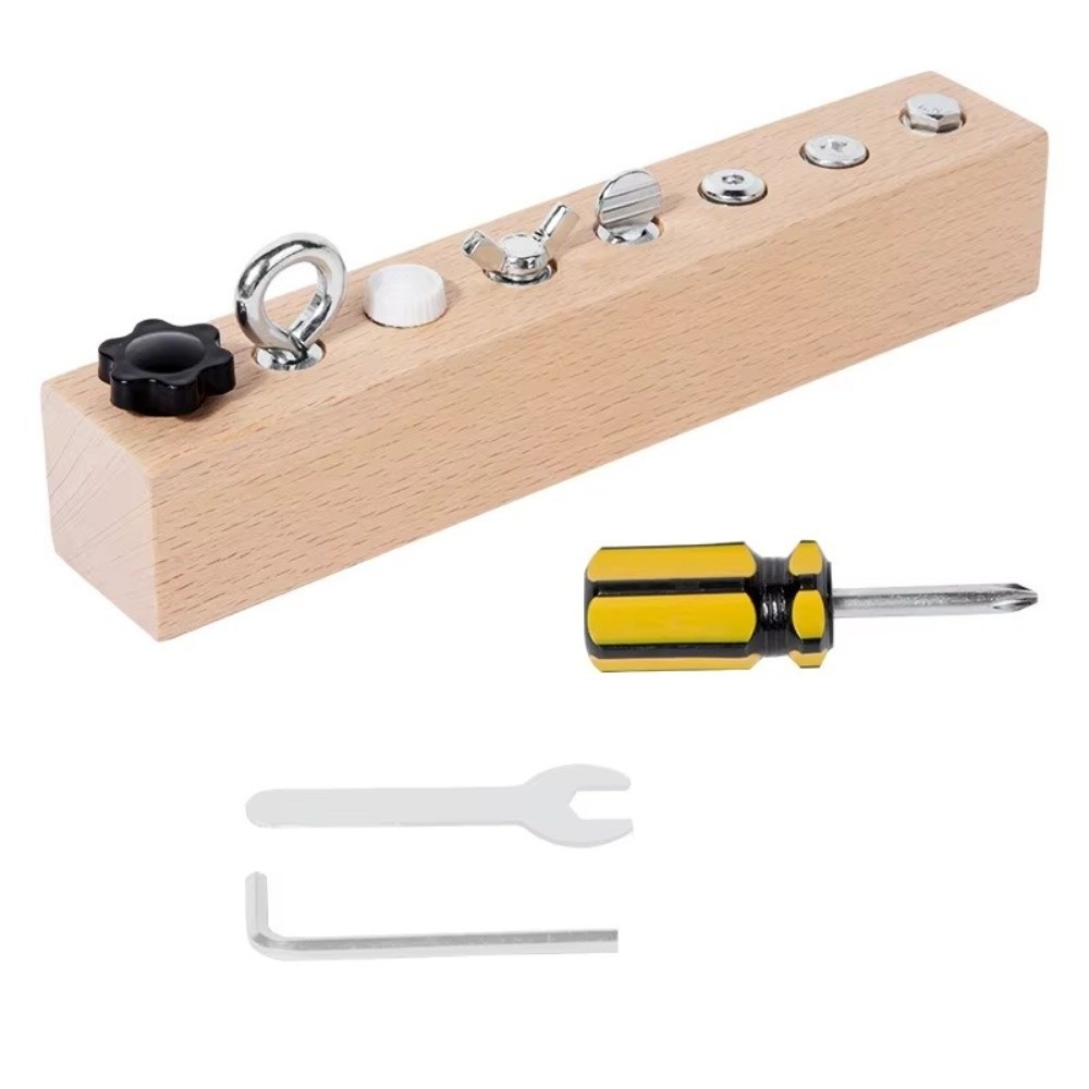 新しいポータブルモンテッソーリスクリューDIY金属パーツ ビ - Montessori Wooden Busy Board Toddler のレビューと価格