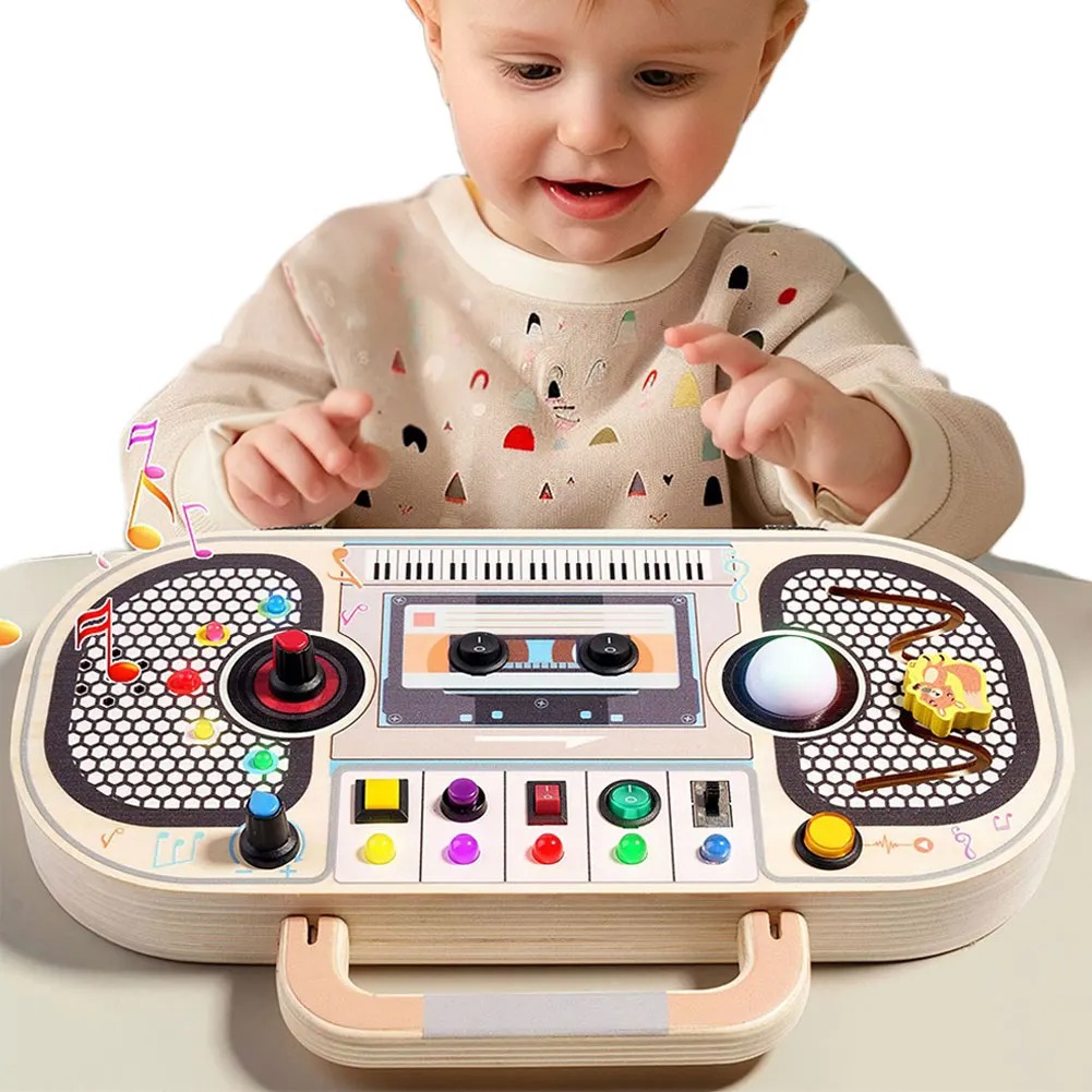 モンテッソーリ幼児のおもちゃベビー木製ビジーボード感覚おもち - Montessori Wooden Busy Board Toddler のレビューと価格