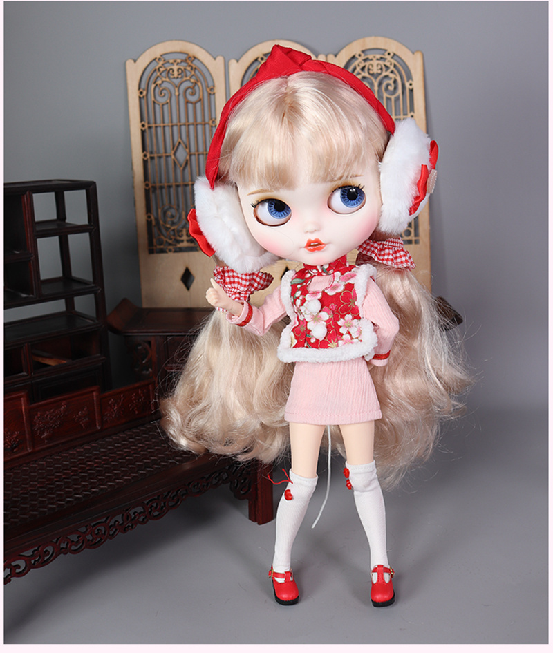 ブライス-フェイスメイク人形,顔のマットな関節人形,かわいい - Bjd Doll 1 6 Full Set With Clothes のレビューと価格