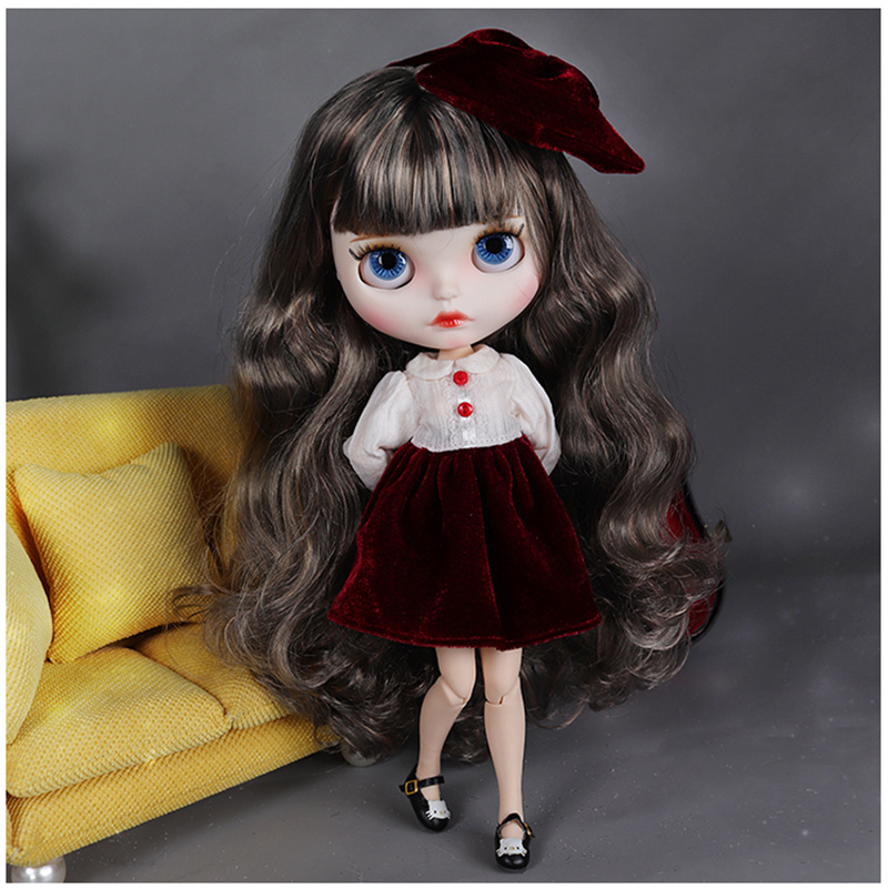 ブライス-フェイスメイク人形,顔のマットな関節人形,かわいい - Bjd Doll 1 6 Full Set With Clothes のレビューと価格