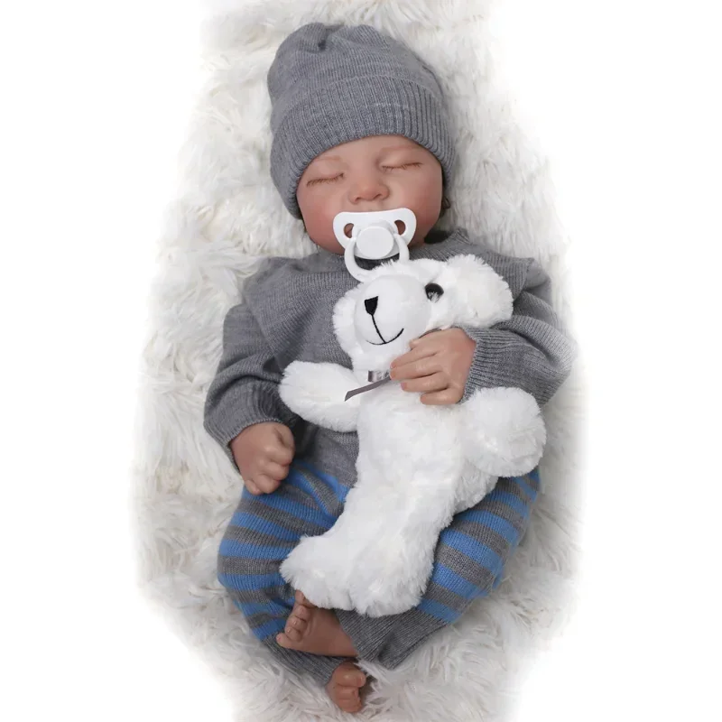 18インチのフルシリコンリボーンドール、46cmの全身、リア - Reborn Baby Doll Silicone Realistic のレビューと価格