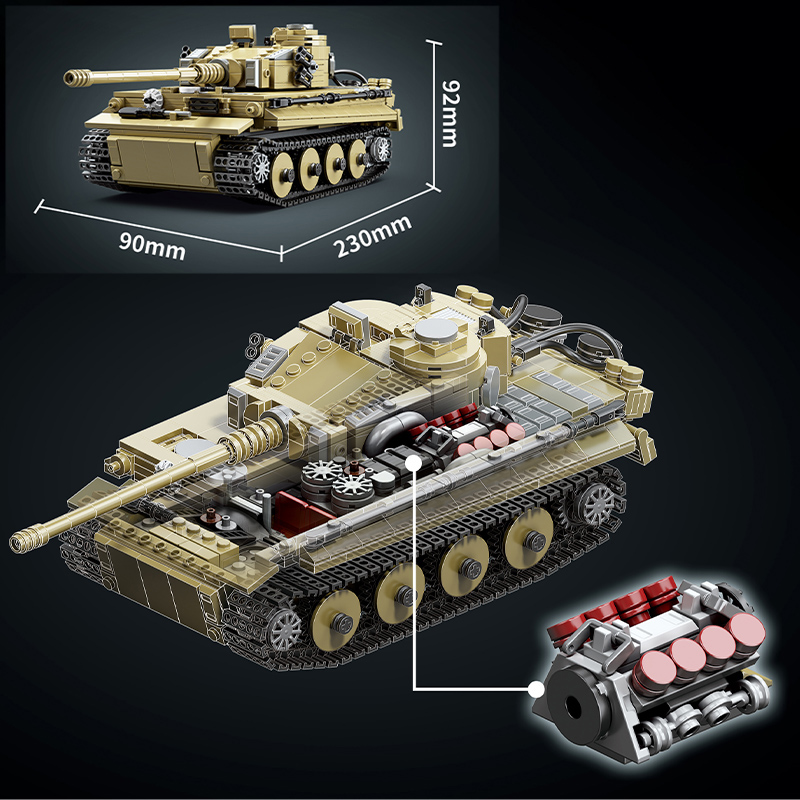 軍事用1000ピース ドイツ タイガー重戦車モデル 組み立て - Lego Compatible Military Tank のレビューと価格