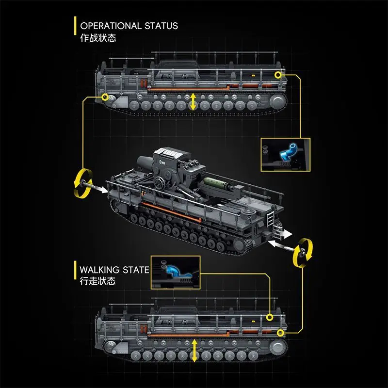 12GO 97026 4706ピース ミリタリー カール迫撃 - Lego Compatible Military Tank のレビューと価格