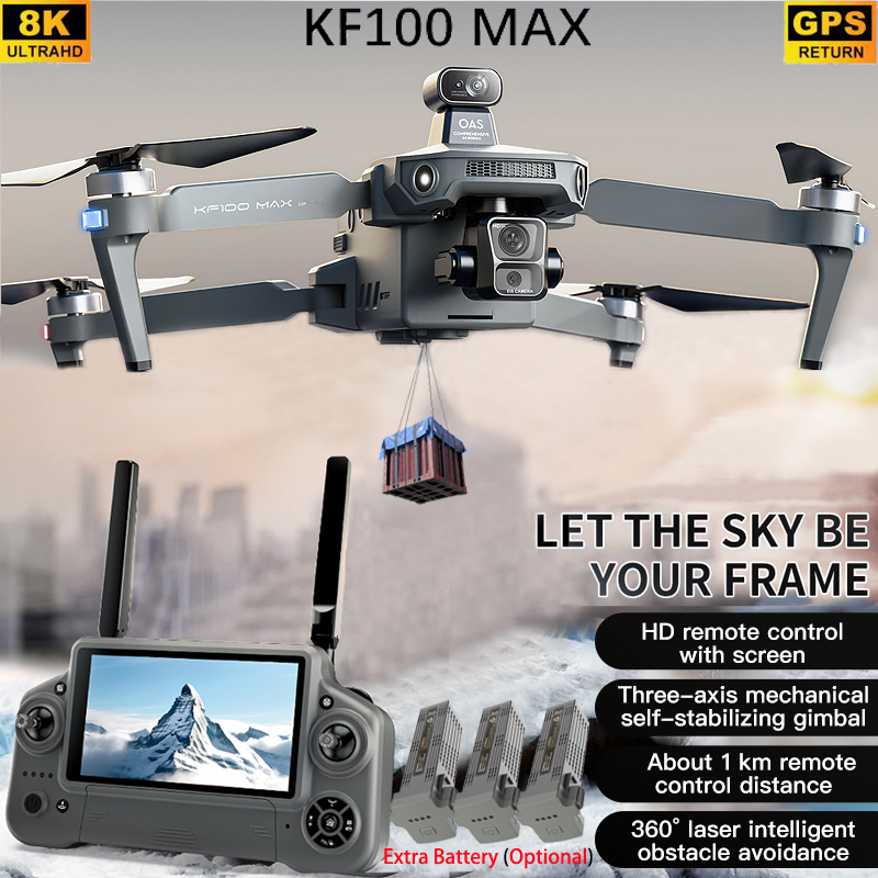 KF100 MAX GPSドローン 4Kカメラ 3軸ジンバル - Fpv Brushless Rc Drone 4K のレビューと価格