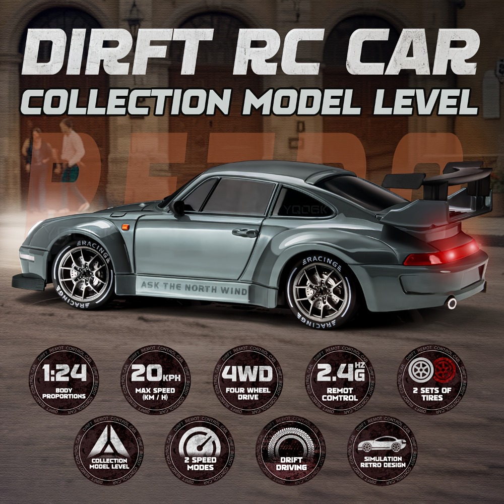 2.4GリモコンRCドリフトレーシング1:24スケールRCカ - Rc Drift Car 1 24 Scale 4Wd のレビューと価格