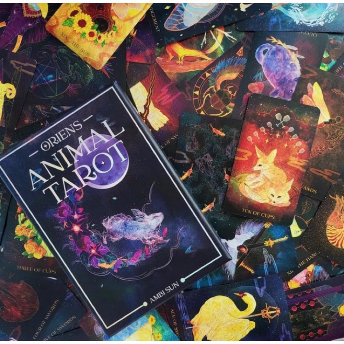 12x7 Cm オリエンス アニマル タロット 78 枚カー - Tarot Cards Deck With Guidebook のレビューと価格