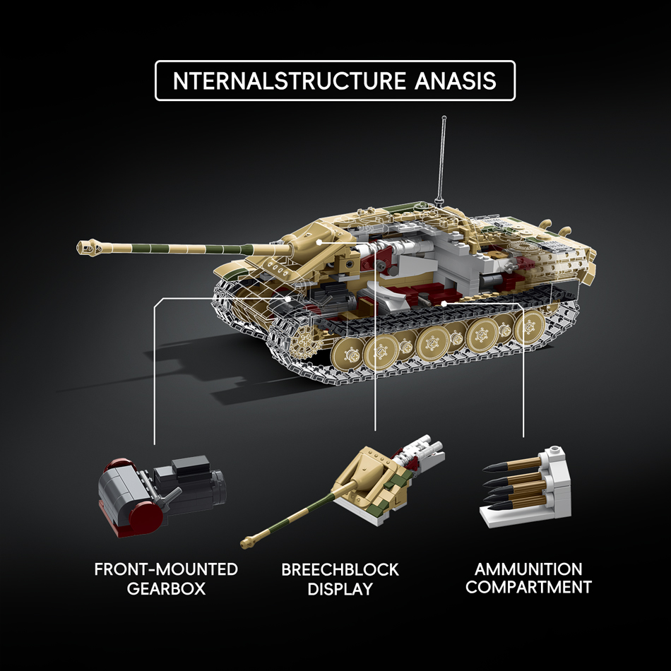 第二次世界大戦軍用ジャグダーパンターG1 Sd.Kfz. 1 - Lego Compatible Military Tank のレビューと価格