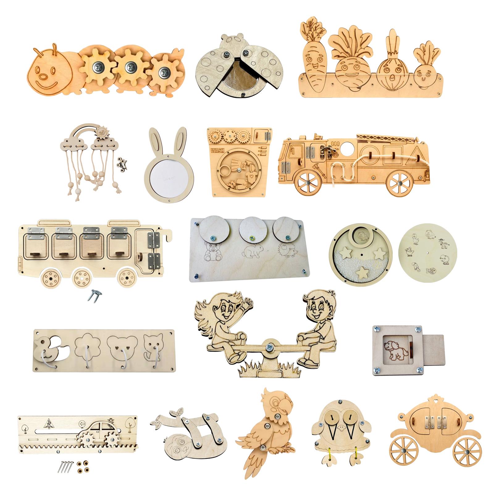 木製ビジーボードパーツ モンテッソーリ感覚玩具 DIY教育学 - Montessori Wooden Busy Board Toddler のレビューと価格