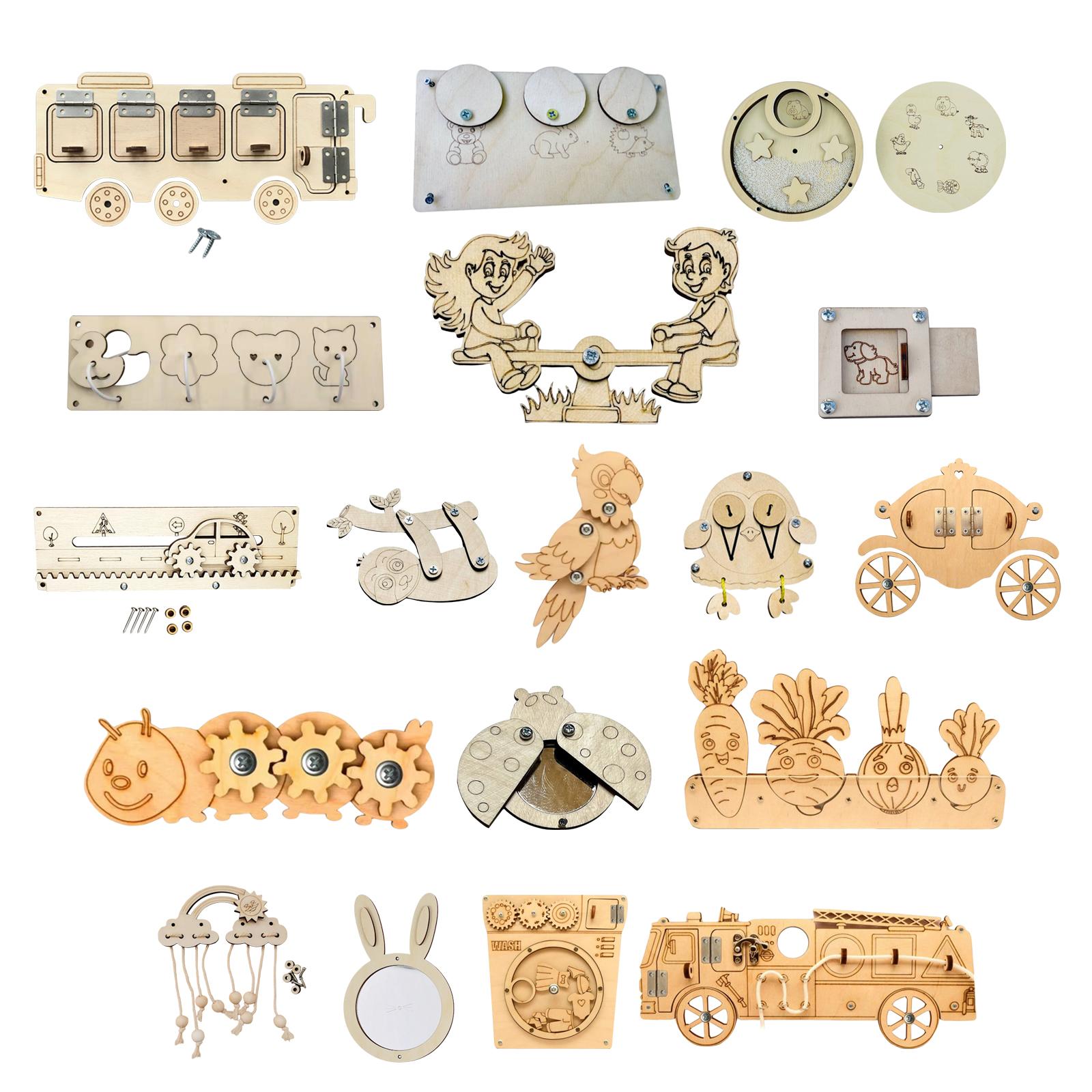 木製ビジーボードパーツ モンテッソーリ感覚玩具 DIY教育学 - Montessori Wooden Busy Board Toddler のレビューと価格
