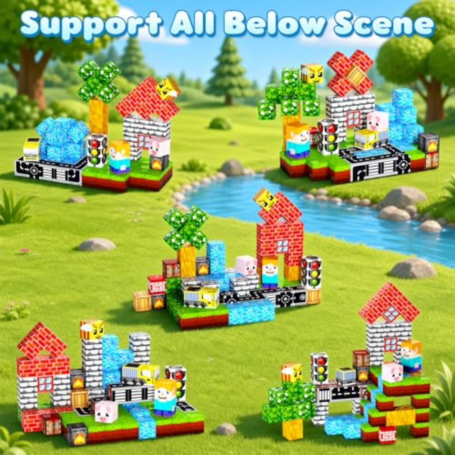 100個入りマグネットブロック、0.8インチ磁気ビルディング - Magnetic Building Tiles Set 100Pcs のレビューと価格