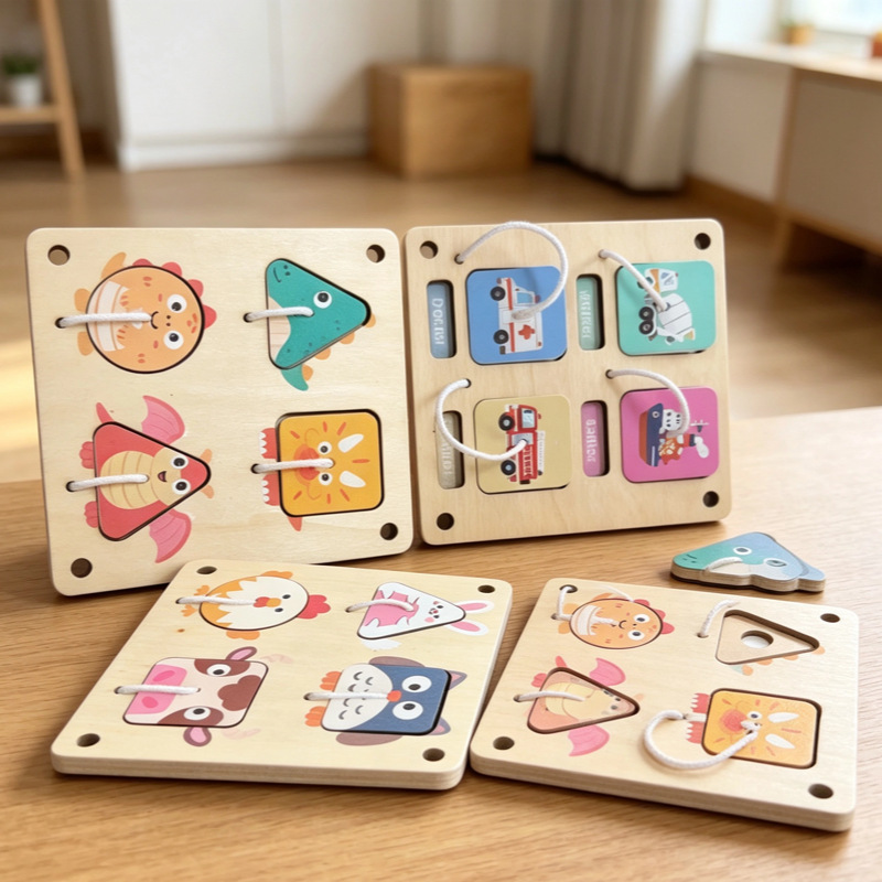 モンテッソーリ木製ビジーボードDIYアクセサリー 感覚活動  - Montessori Wooden Busy Board Toddler のレビューと価格