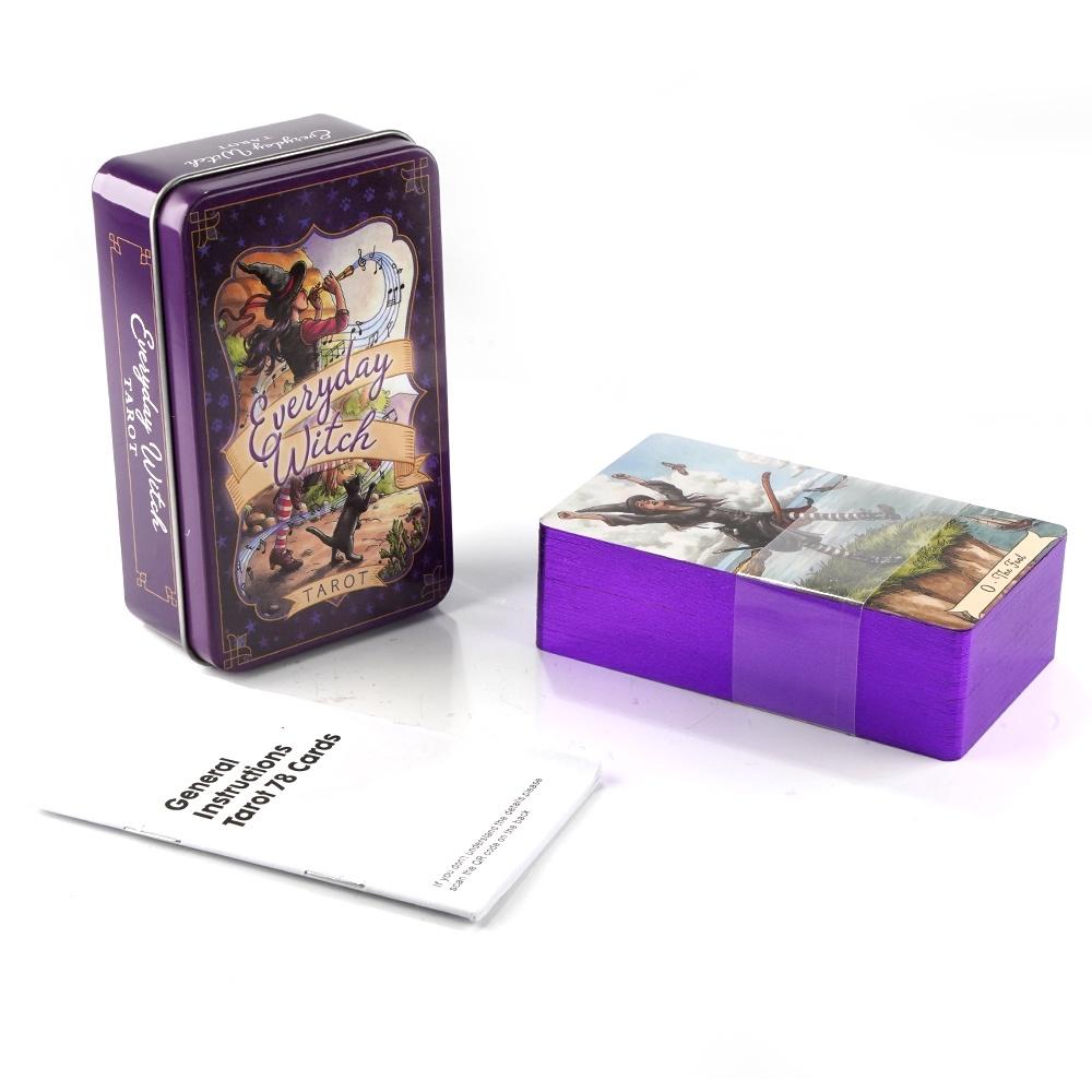 金属製の箱に入ったタロット,毎日の魔女,PDFガイドブック, - Tarot Cards Deck With Guidebook のレビューと価格
