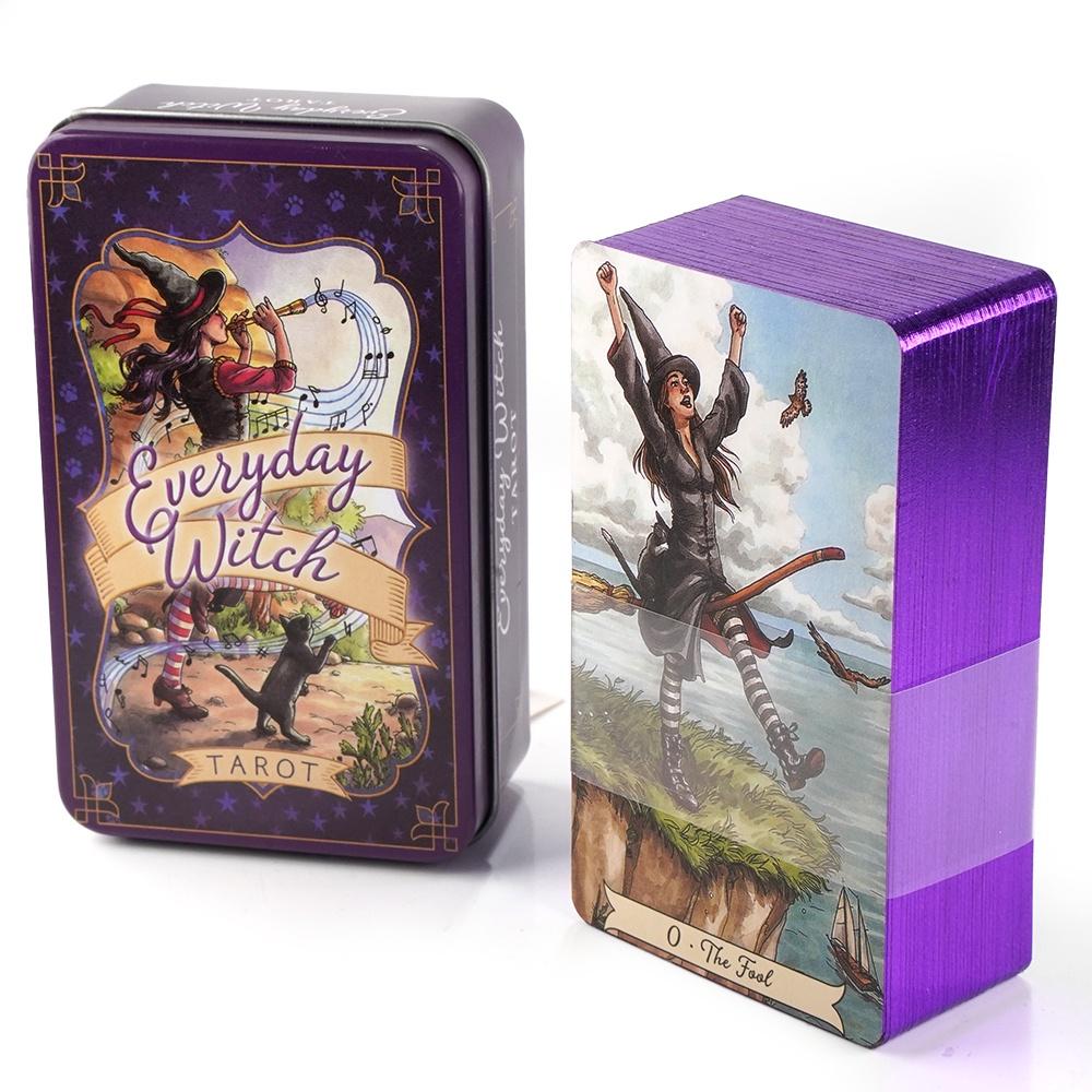 金属製の箱に入ったタロット,毎日の魔女,PDFガイドブック, - Tarot Cards Deck With Guidebook のレビューと価格