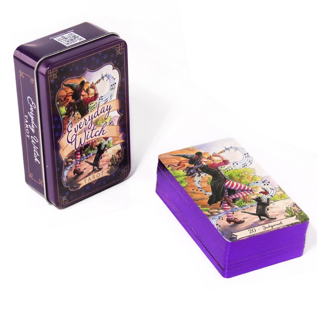 金属製の箱に入ったタロット,毎日の魔女,PDFガイドブック, - Tarot Cards Deck With Guidebook のレビューと価格