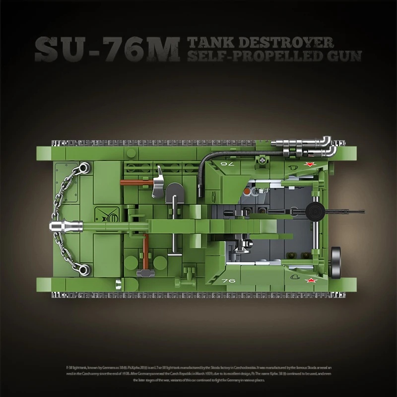 ソビエト軍のSU-76M駆逐戦車自走砲組立ブロック、子供向け - Lego Compatible Military Tank のレビューと価格