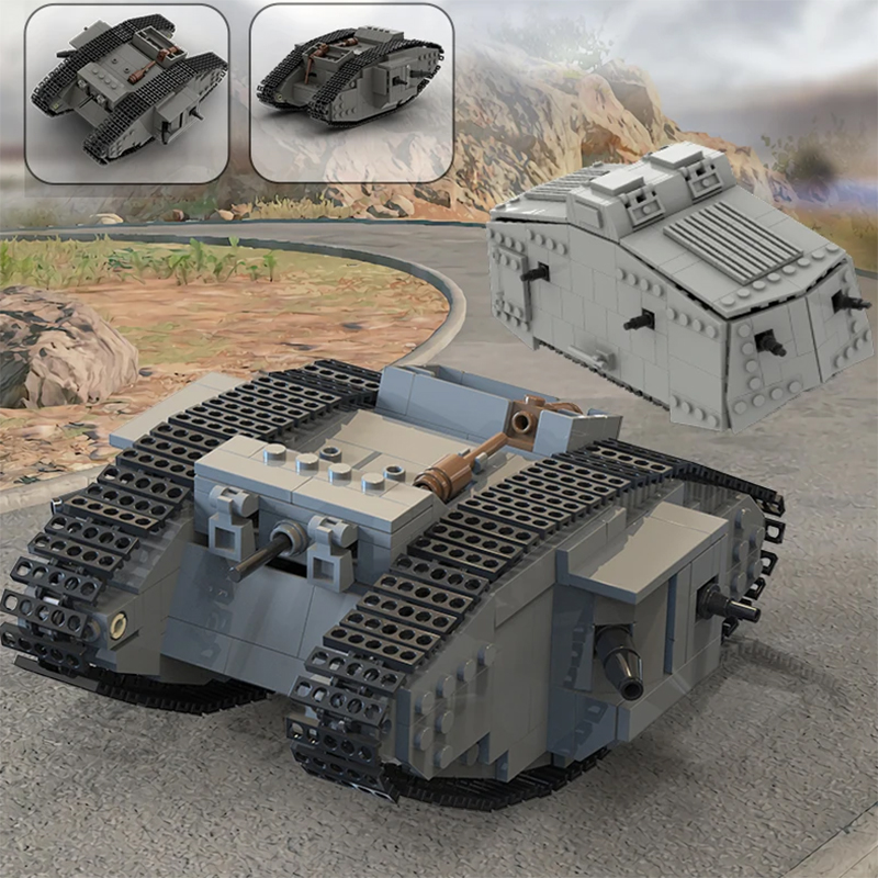 MOC WW1 ドイツ軍 A7V 戦闘戦車ビルディングブロッ - Lego Compatible Military Tank のレビューと価格